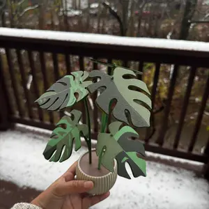 Monstera Plant Coaster Set, Modern Plant Decor, Contains 6 coasters, Rustic Home Decor, Farmhouse Sign, Home Decor Gift, Desktop Decor, Disguised Functional Home Decor, Great for Desks, 3D Printed Plant Coasters for Drinks, Leaf, Quirky Turtle Coasters