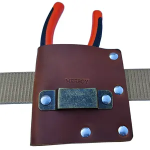 MEEBOY Leather Tape Measure Holster - Compact Horizontal Leather Tool Body Bag with Belt Clip, Secure Fixing, Belt-Compatible, Men's Work Accessories for Professional Use
