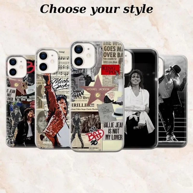 Michael Jackson Smartphone Case, Vintage Singer Aesthetic Fan Merch Accessory, Tough Shockproof Protective Cover for Handheld Cellphone Devices, Compatible with iPhone 11-17 Pro Max/Plus & Samsung Galaxy S23-25