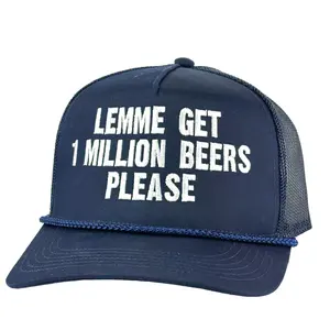 LEMME GET 1 MILLION BEERS PLEASE Trucker Funny Beer Hat Custom Embroidered LEMME GET 1 MILLION BEERS PLEASE Trucker Funny Beer Hat Custom Embroidered
