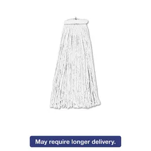 212 MAIN Cut End Rayon Mop Head - 16 oz, White, 4-Ply Yarn, Washable Metal Component, Home Floor Mopping Supplies
