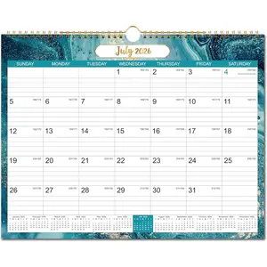 2026-2027 Calendar - 2026-2027 Wall Calendar with Julian Date, July 2026 - December 2027, -Wire-Bound, 14.76"x 11.6", Thick Paper  for Organizing & Planning, 6 Different Background Patterns