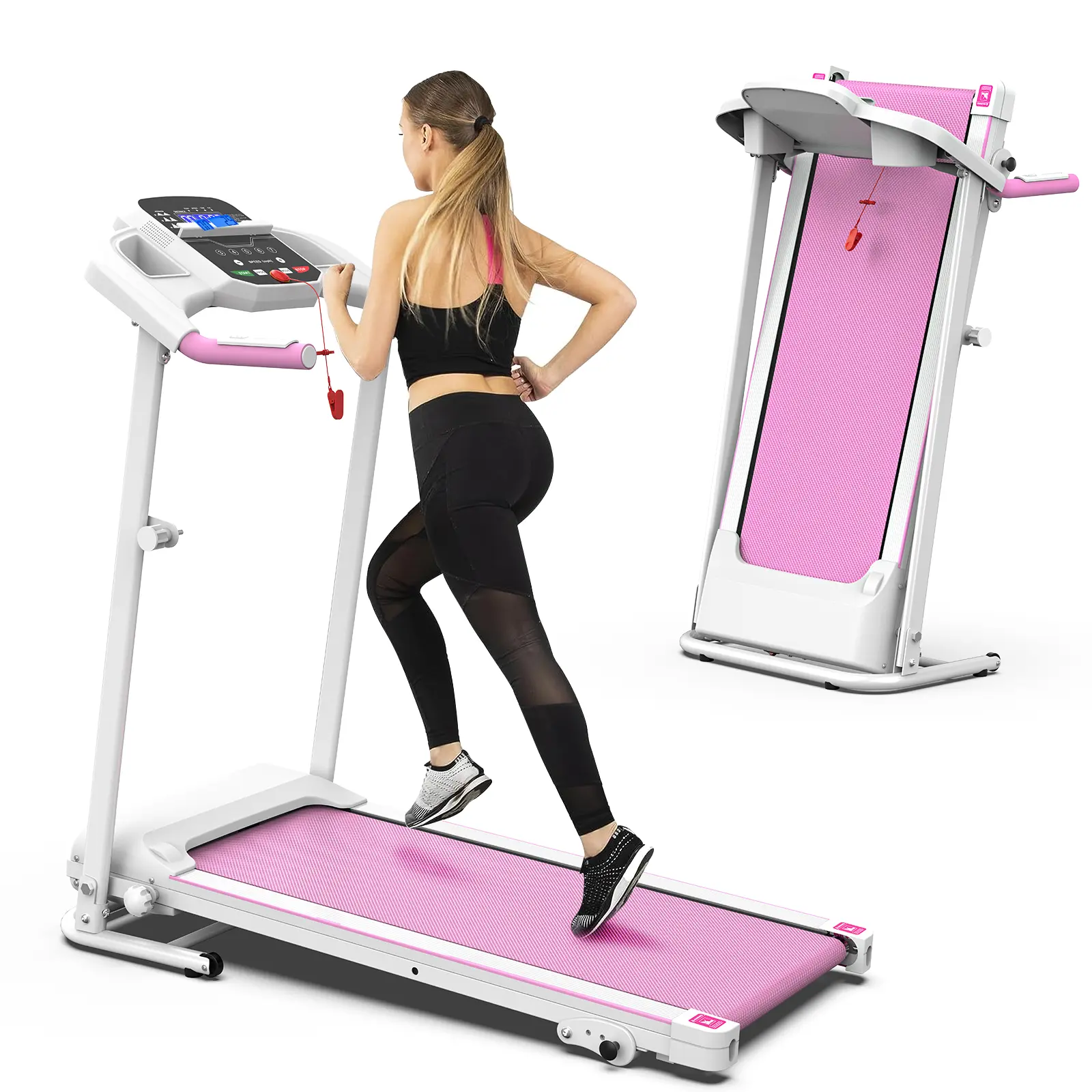 Incline Foldable Treadmill Walking Pad for Women's At-Home Fitness, 3-Level Adjustable, 2.5HP, 7.5MPH, 10% Handle Incline, 265LBS Capacity, 3 Models, 1-12 Computerized Programs, LED Display, Cardio, Walking Pad Treadmills, Adjustable Incline Treadmills