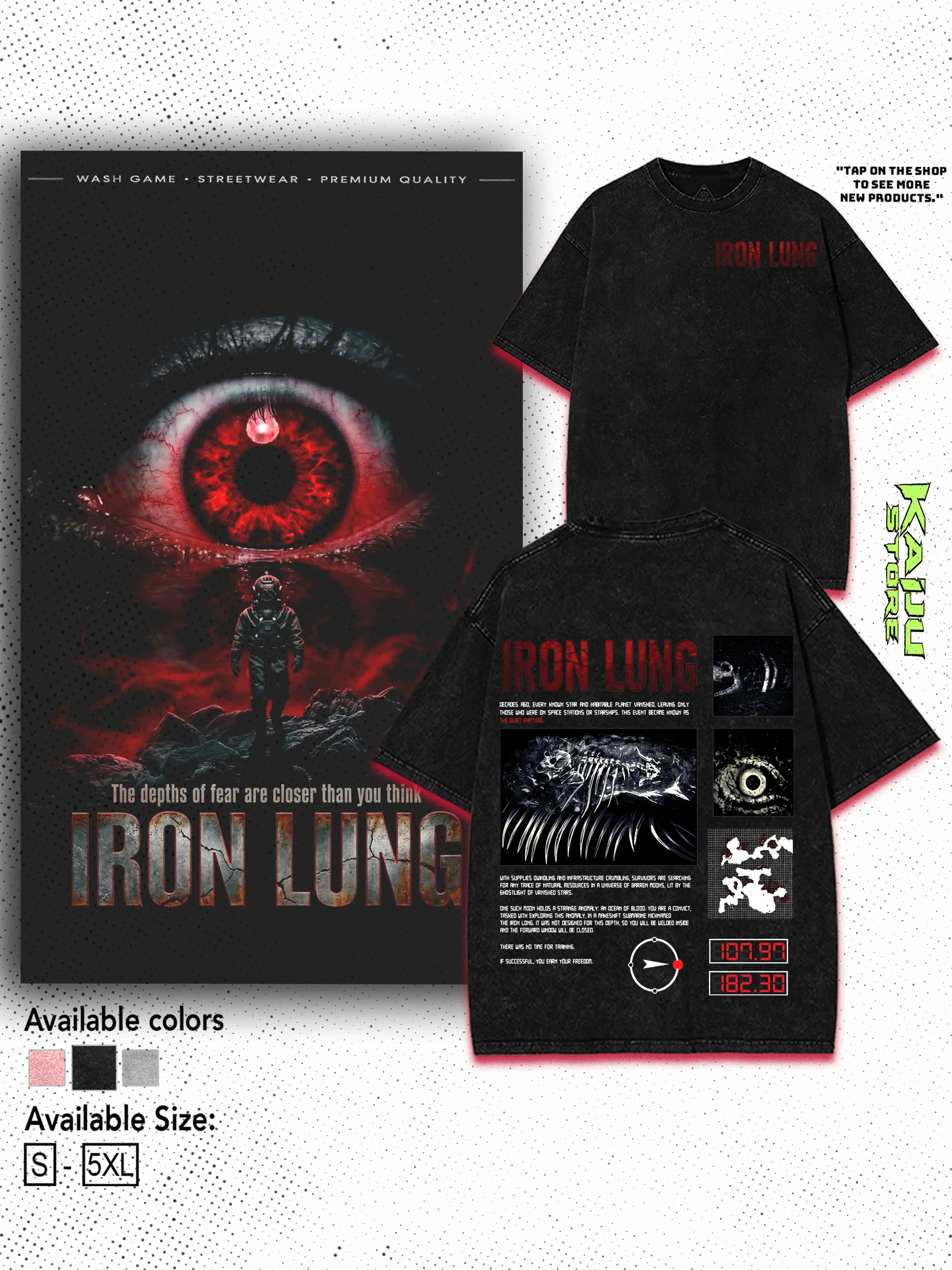 Iron Lung Movie Game Markiplier Washed Tee, psychological horror Movie Shirt | Tanktop | Hoodie | Sweatshirt , Unisex Streetwear, Vintage T-shirts, Graphic Tee