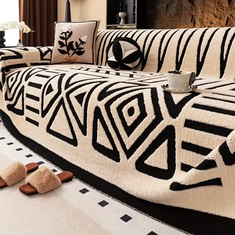 Bohemian Style Thick Sofa Cover, Luxury Furniture Protector with Soft Cover, Washable Couch Cover, Suitable for Armchair, Twin, Single/dual/triple/four-Seat Sofas