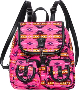Aztec Small Backpack for Women Casual Mini Daypacks Purse with Adjustable PU Leather Straps High-Quality Cotton Material Boho Style Design Multiple Pockets for Daily Use