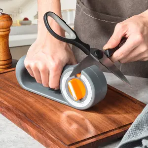 New Tungsten Steel Kitchen Knife Sharpener, Fast Sharpening Tool with Adjustable Angle for Knives and Scissors