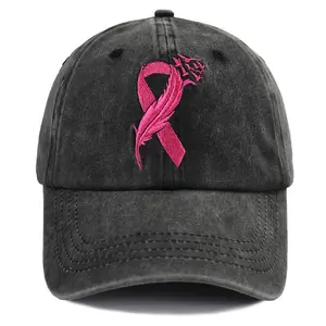 Breast Cancer Awareness Hats, Breast Cancer Accessories for Women, Breast Cancer Survivor Gifts, Cancer Patients Must Have, Embroidered Pink Ribbon Chemo Baseball Caps, Christmas Birthday Gifts