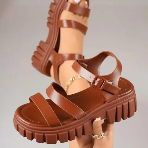 Women's Fashionable Solid Color Platform Sandals, Fashionable Sling Sandals, Fashionable Comfy Sandals, Casual Comfortable Platform Sandals for Summer, Lightweight Breathable Shoes for Daily Wear, Footwear Sandal
