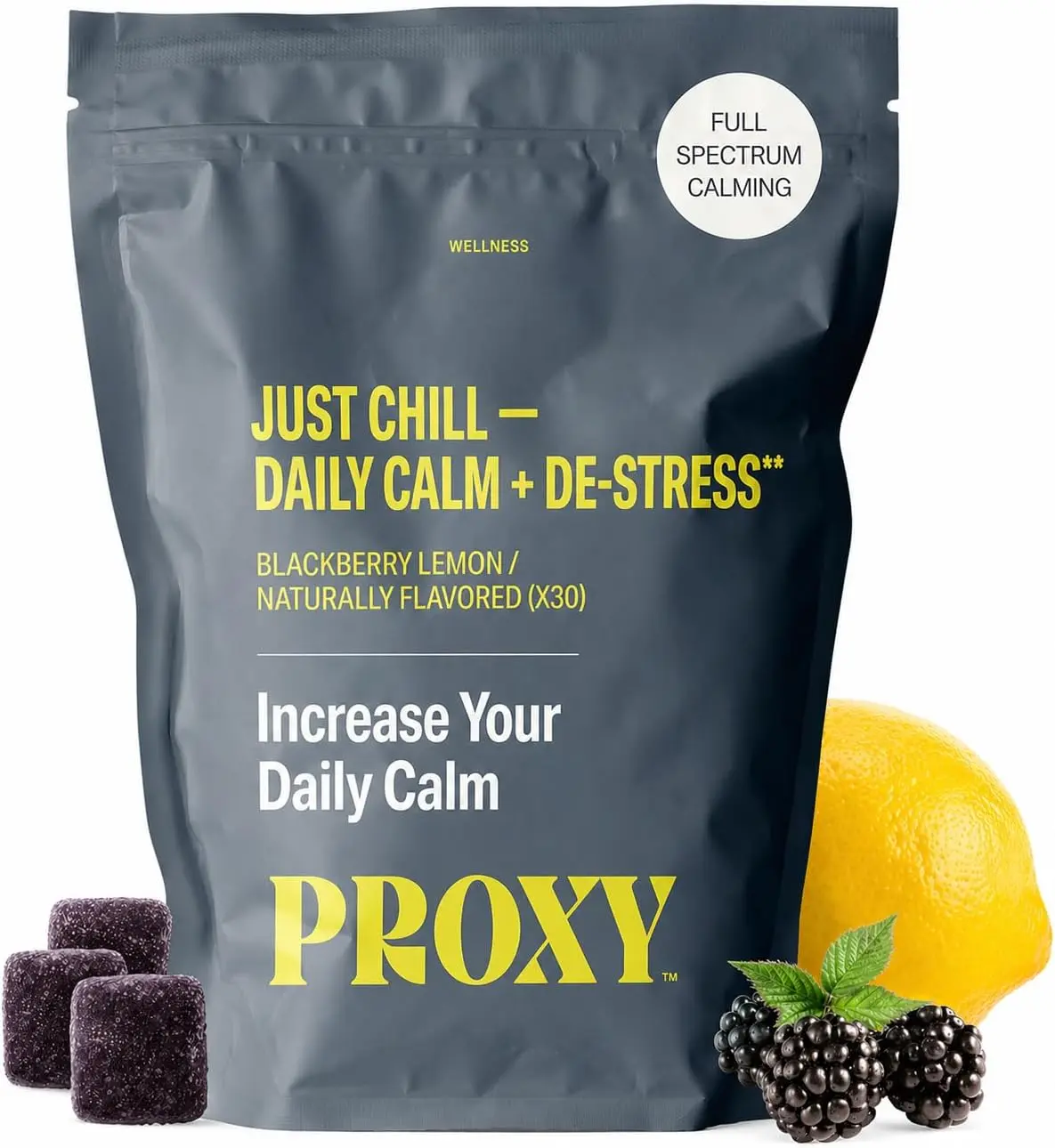 PROXY Calm Gummies – Daily Nutrition Supplement for Non-Drowsy Stress Support with Ashwagandha, Kava & Lemon Balm | Wellness & Relaxation Formula | Vegan, Non-GMO & Gluten Free | Watermelon Flavor | 30 Count