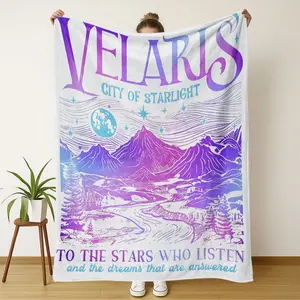 Romantic Ceiling Blanket with Meteor City Design, Soft Throw for Home Office Travel Camping, Warm Nap Blanket for Air-Conditioned Rooms