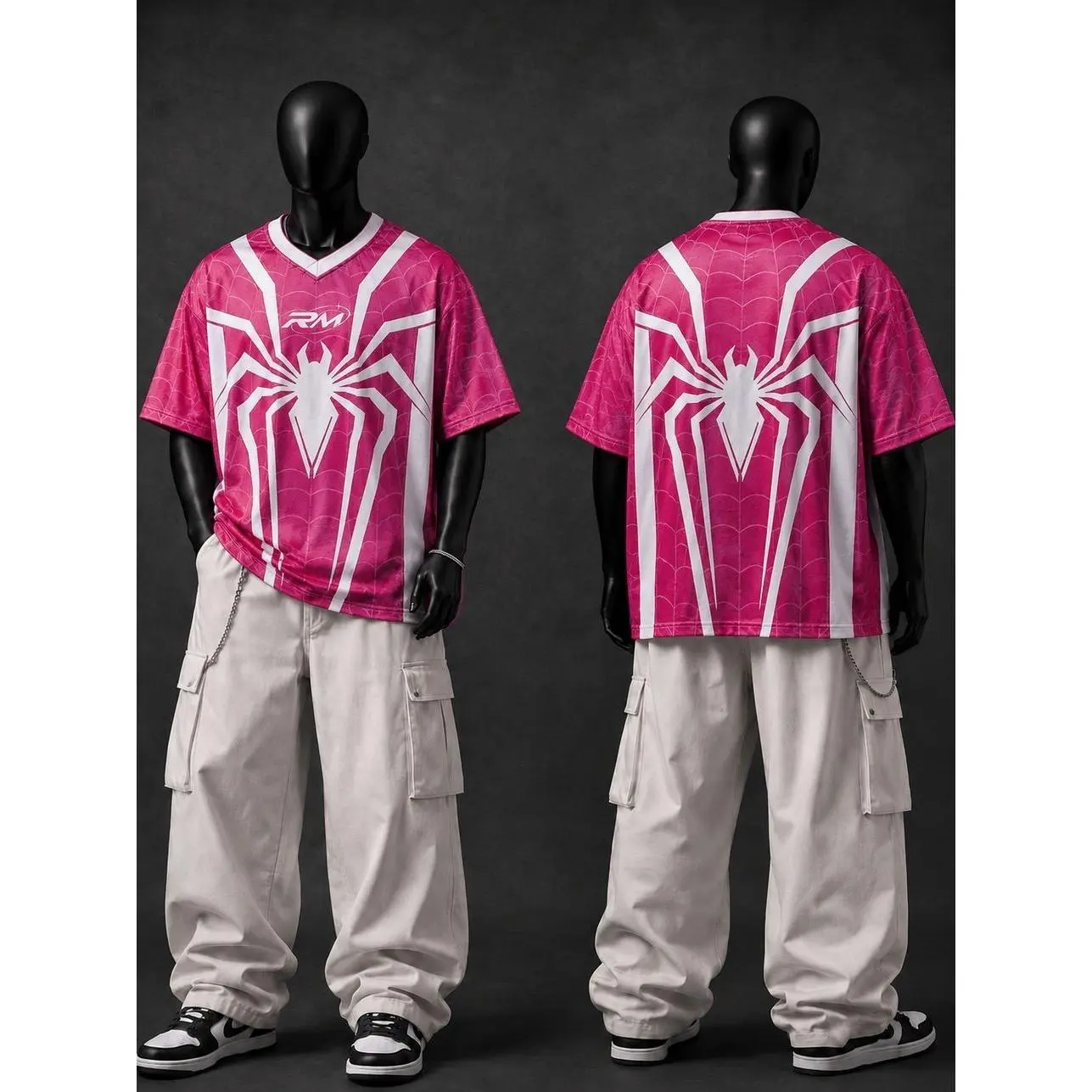 Pink Spider Graphic Boxy T-Shirt for Men & Women – Oversized Y2K Vintage Streetwear Tee