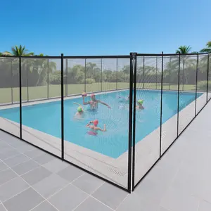 Removable Child Safety Pool Fence – Heavy Duty Steel & Aluminum Frame, 340GSM Tear-Resistant Synthetic Fabric PVC Mesh, Weather Resistant, Easy DIY Install, Barrier for Inground/Above Ground Pools, Protects Kids & Pets – Black Removable Child Safety Pool