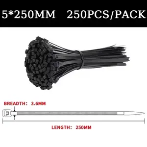 Self-Locking Plastic Nylon Cable Tie 5200Mm 5300Mm Black Cable Fastening Ring 8*500Mm Large Cable Zip Wrap Strap