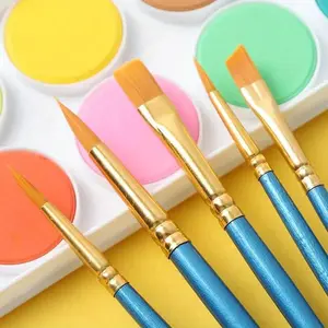10pcs/Set Muliple Sizes Paint Brushes Art Brush for Acrylic Oil Watercolor Artist Professional Painting Kits Random Color