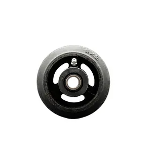 Service Caster SCC-RSR420 4 x 2 in. Rubber on Cast Iron Wheel Only with Roller Bearing 0.5 in. Bore