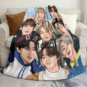 Soft Blanket Leave a life on kpop Stray 1 Stylish blankets Great for bedroom beds sofas picnics and travel throws Custom Image Blanket