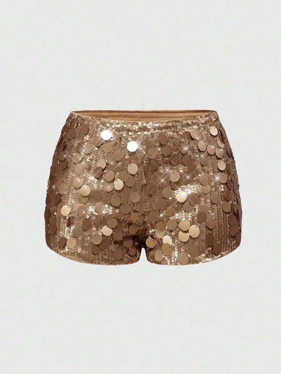 Women's Glitter Sequin Mini Shorts | Punk Rock Low Rise Festival Shorts | Sexy Carnival Concert Summer Outfit