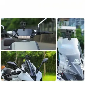 Motorcycle Windshield Clip Mount for Dji Action 5 Pro/action 4/gopro/pocket 3, Aluminum Alloy Durable Camera Accessory, Fits Insta360 X4/go 3s