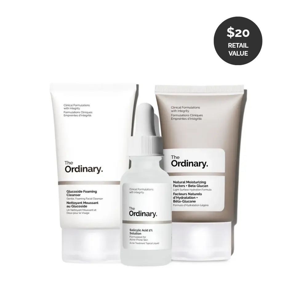 The Ordinary The Acne Set, 3-Step Skin Regimen with Glucoside Foaming Cleanser, Salicylic Acid 2% Solution, and Natural Moisturizing Factors + Beta Glucan | Skin Care Set The Ordinary The Acne Set, 3-Step Skin Regimen with Glucoside Foaming Cleanser, Salicylic Acid 2% Solution, and Natural Moisturizing Factors + Beta Glucan | Skin Care Set