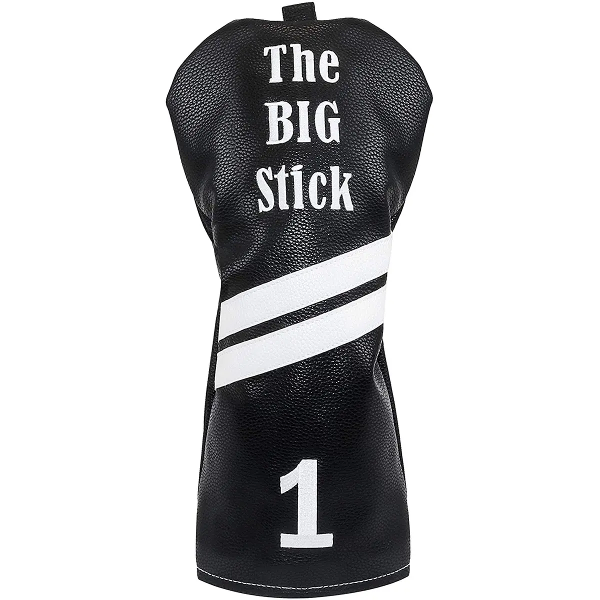 IZZO "The Big Stick" Golf Club Leather Driver Headcover - Black, Golf Gear with PU Leather, Protection & Stylish Design, Style, Driver Cover, Custom Stitching, Fits 460Cc