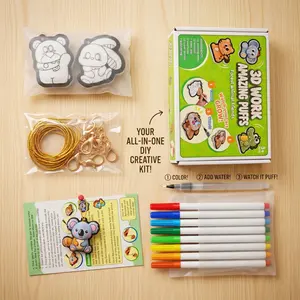 Animal Keychain DIY Craft Kit | 3D Embossed Art Making Toy, Complete Tools & Accessories, Boost Creativity & Fine Motor Skills | Non-Toxic, Safe Double-Sided Embossing Tool | Gift for 3-8 Year Old, Sensory Educational Toy for Boys Girls