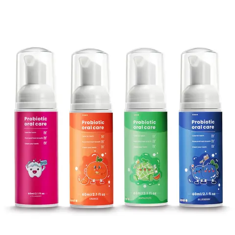 YEKLIKE Children's Fluoride-Free Foaming Dental Care Toothpaste - Gentle Teeth Cleaner for Toddlers, Strawberry & Watermelon Flavors, Cleansing Bottle for At Home Dental Care