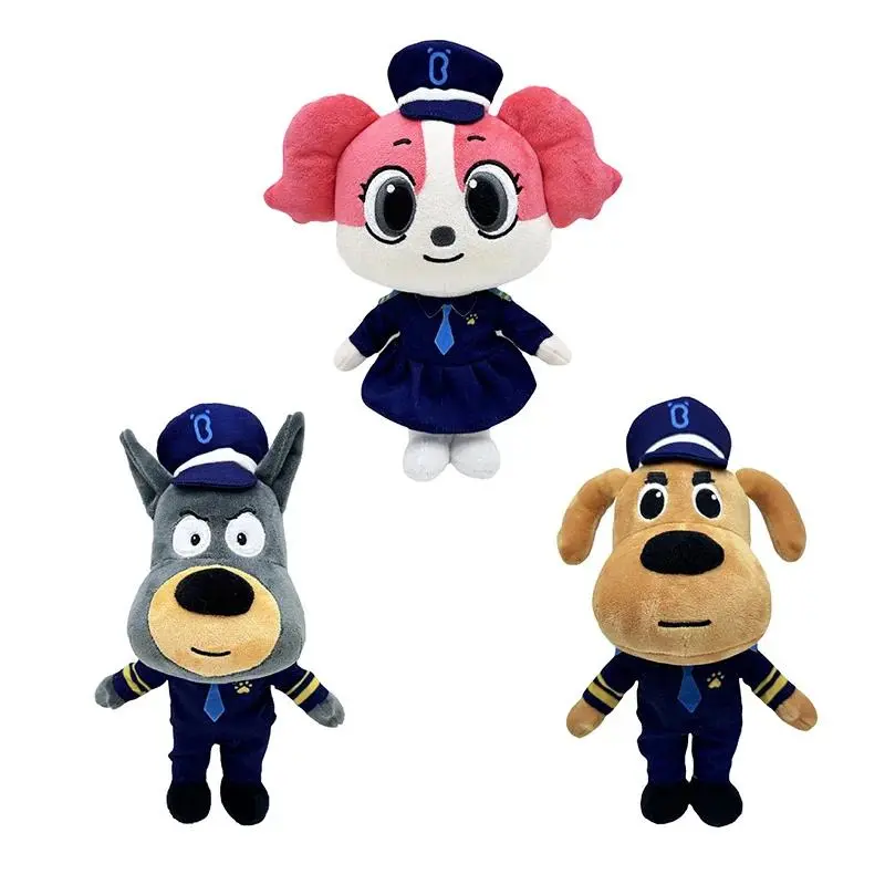 Unisex Anime Cartoon Sheriff Labrador Stuffed Toy - Soft BabyBus Plush Doll, Ideal for Children's Birthday or Christmas Gifts
