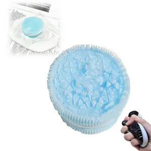 Biscuit Stress Relief Toy, Decompression Toy, Pinching Sandwich Simulation, Ultra-Soft Decompression Venting Toy, Food Shap Squeeze Toy(blue)