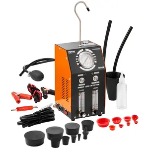 VEVOR Automotive Smoke Machine Leak Detector, EVAP Smoke Machine Leak Tester with Built-in Air Pump, Pressure Gauge, Oil Level & Flow Meter, 2-Mode Vacuum Diagnostic Detector for EVAP Fuel Pipe System