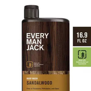Every Man Jack Men'S Hydrating Body Wash Soap for All Skin Types, Sandalwood, 16.9 Fluid Ounces Every Man Jack