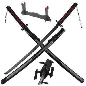 ELERVINO Authentic Bleach Cosplay Sword (41in) with Wooden Holder Stand - Toy Sword for Anime Fans (12 Years Above) - Halloween Role Playing Prop, Collection Decoration, Gift Option