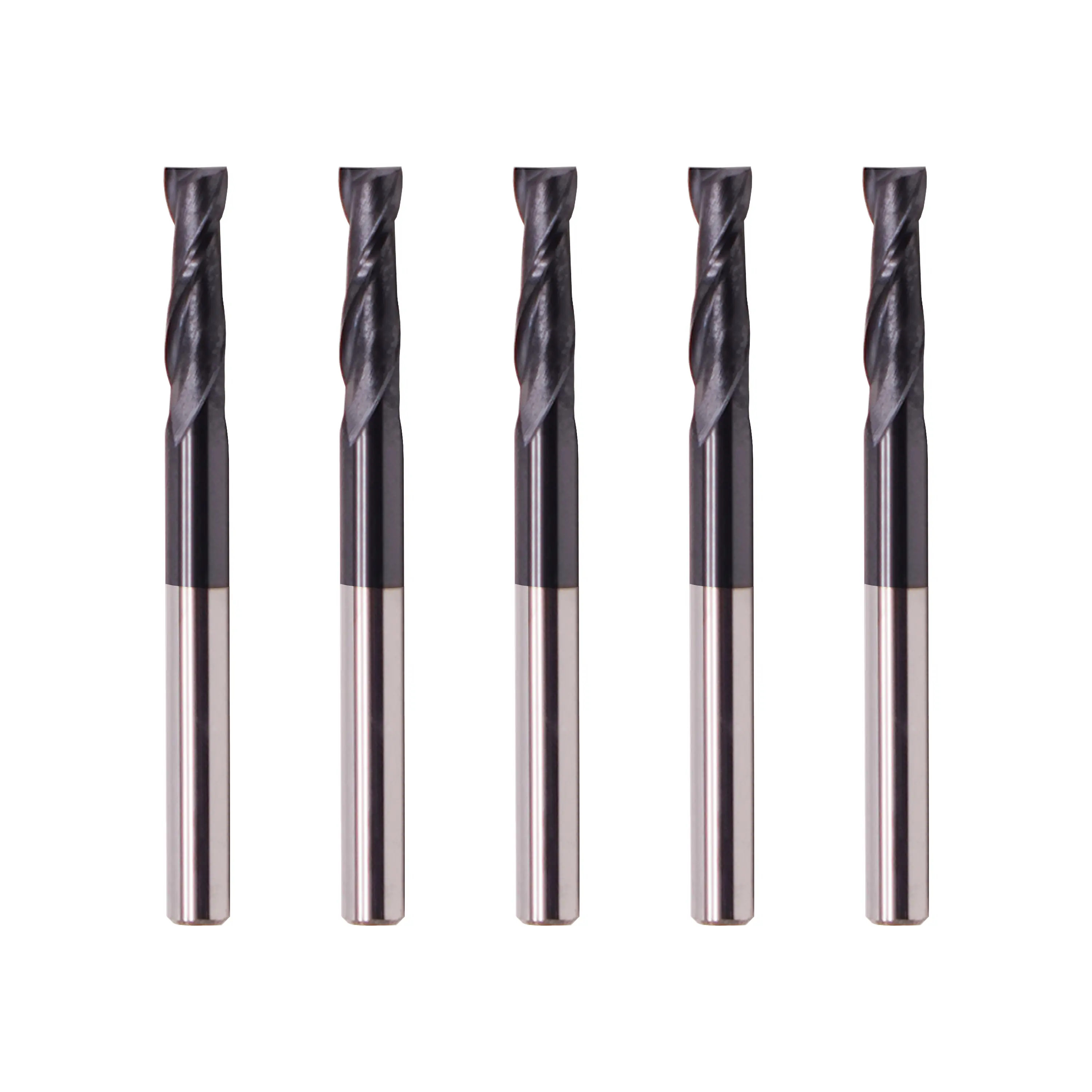 LU&MN Carbide Square End Mill-2 Flute 1/8" 2T for Milling Alloy Steels, Hardened Steel, Metal & More - 5 Piece Set for DIYers & Professionals Tool Bit Cnc Machine Material Hardness