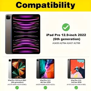 2-piece set suitable for iPad Pro 12.9-inch/iPad Pro 13/iPad Air 13 (2024-25) Protective tempered glass film, high-definition transparent 9H hardness,