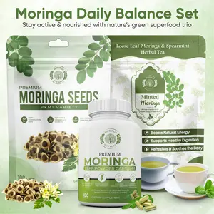 Moringa Daily Balance Set – Moringa Capsules, Moringa Seeds & Minted Moringa Tea