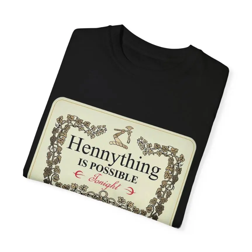 Adult & Youth Hennything is possible funny alcoholic Hennything is Possible Shirt, Unisex T-shirt Hennessy Men Women, Vintage Graphic Tee Casual