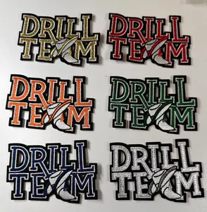 Drill Team Letters, drill team patch, kick line patches, game day patches, dance team patches, football patches, tailgate patch, dance team