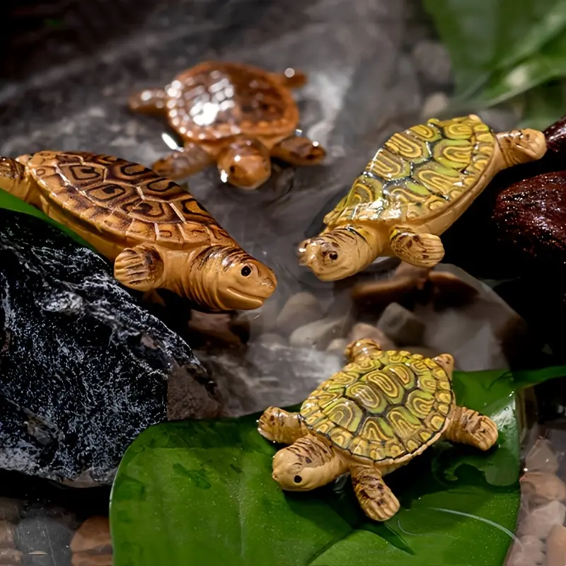 Cute turtle family floating ornaments-1 piece /3 pieces /5 pieces mini aquarium decoration is suitable for ponds and aquariums lifelike floating garden ornaments creative gifts Aquarium Supplies Fish Tank Decorations