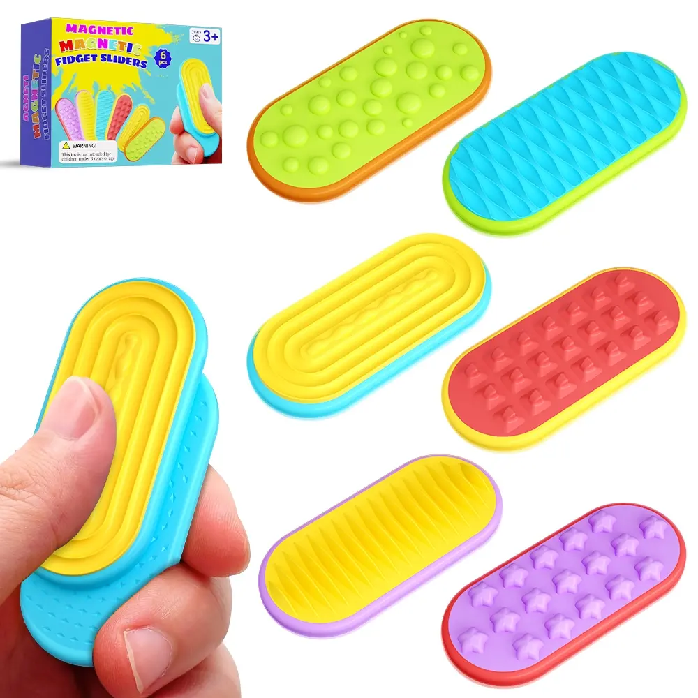 Sensory Fidget Magnet Toys for Kids, Silicone Magnetic Sliders, Stress Fidgets for Autism & Anxiety, Adult Office Desk Essentials, Fidget Relief, Stress Relief Fidgeting, Stress Relieving Accessory, Stress Relief Tool, Sensory Stress Reliever
