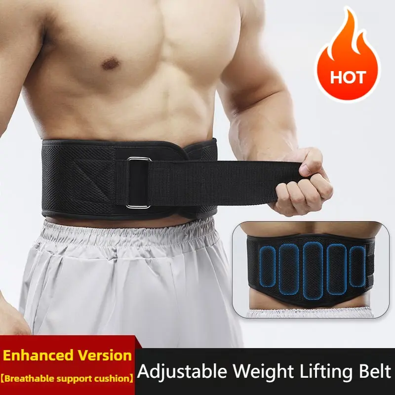 Upgraded Adjustable Breathable Weightlifting Belt, Dual D-Ring Design, Fitness Training Strap for Squats, Barbell Workouts, Breathable Sports Belt, Home Gym Equipment, Strength Training Accessory, Fitness Accessories, Gym Stuff, Gym Gear
