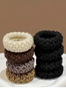 12-Pack Wide Thick Hair Ties, Scrunchie, Scrunchies, Elastic Durable Headbands, No Hair Damage, Fashionable Ponytails, Perfect Gift for Girls, New Year & Christmas