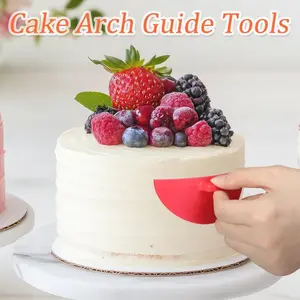 Cake Piping Arch Guide Tool Set, 2PCS Multi Size Curved Ruler Ruffle Scoring Marker Tool, Food Grade Pastry Decorating Tools Baking Supplies Cake Decorating Supplies for 6-10 Inch Cakes, for Beginner Bakers Home Bakery Cake DIY Decor