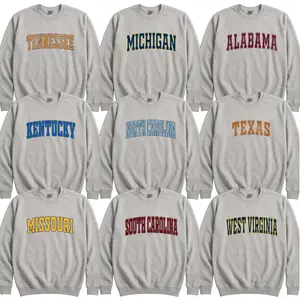 College Varsity Retro Sweatshirt Sport Gray 50% Cotton 50% Polyester Size S-5XL, Vintage College Graphic Sweatshirt
