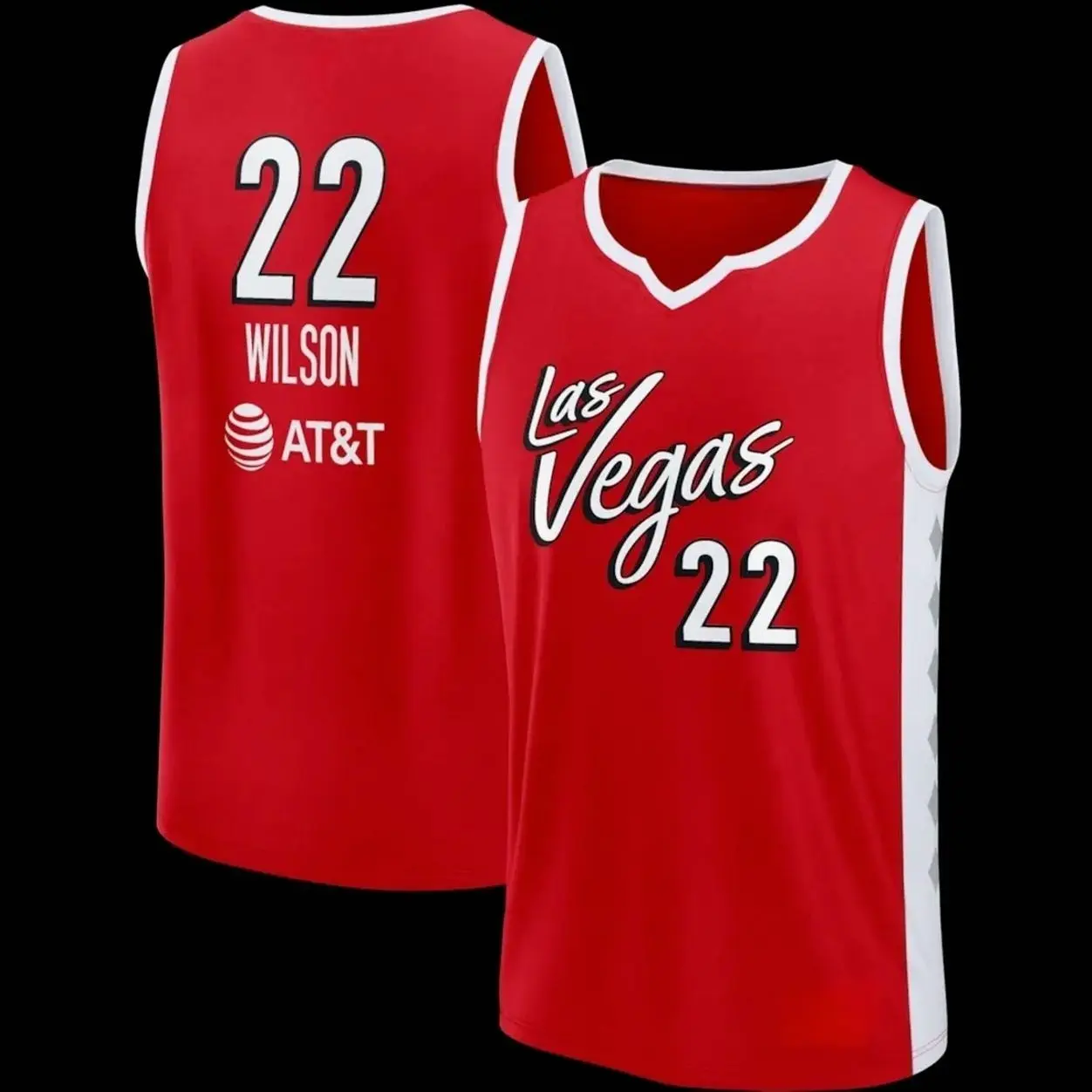 Unisex Football #22 Wilson Las Vegas Team Fast Break Replica Jersey - Rebel Edition - Red M3B