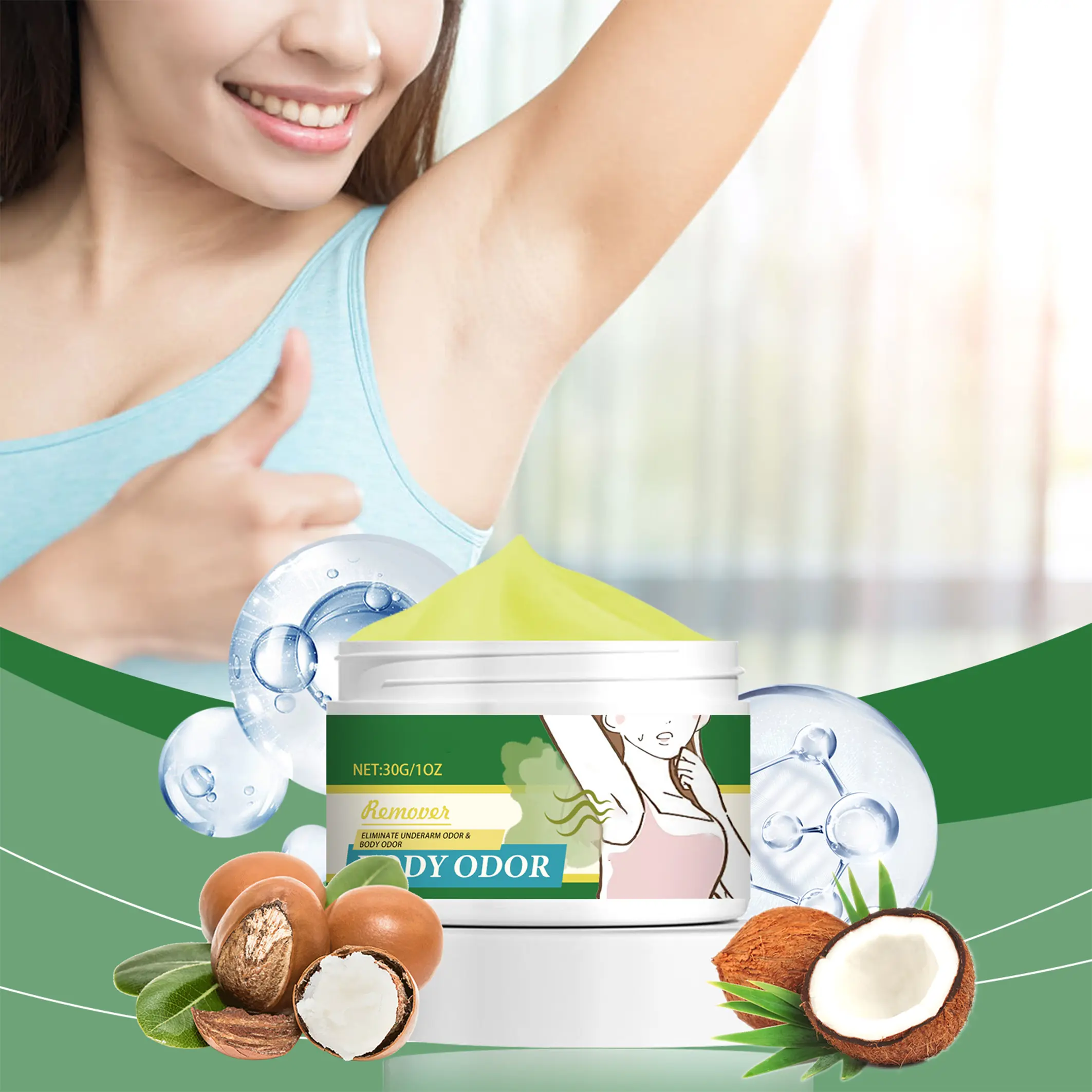 Deodorant Cream for Underarm - Long-Lasting Fresh Scent, Gentle Odor Control for Armpits,Sweat Reducing Balm for Daily Freshness & Comfort