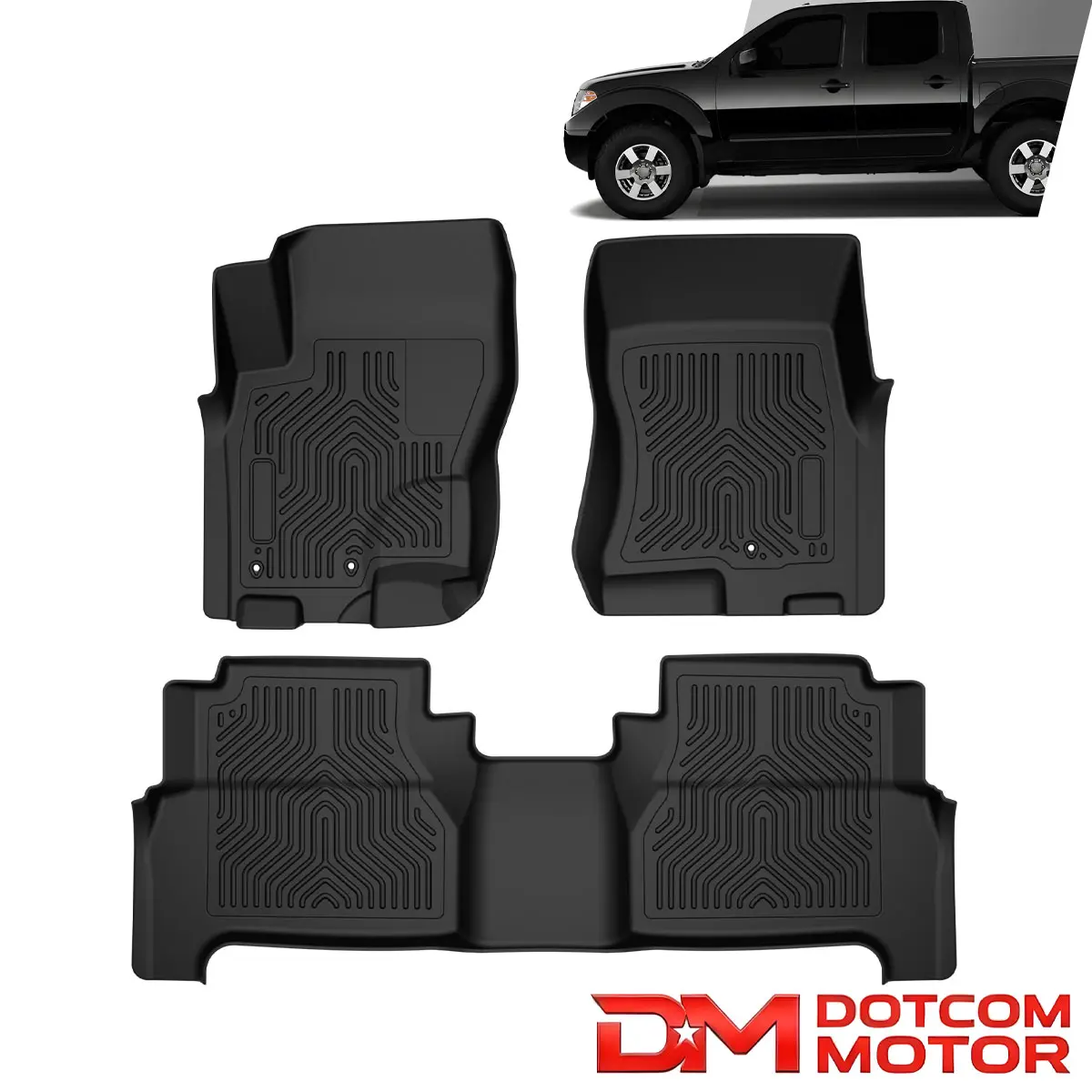 All Weather TPE Floor Mats Liners Set Fit For 08-21 Crew Cab Nissan Frontier