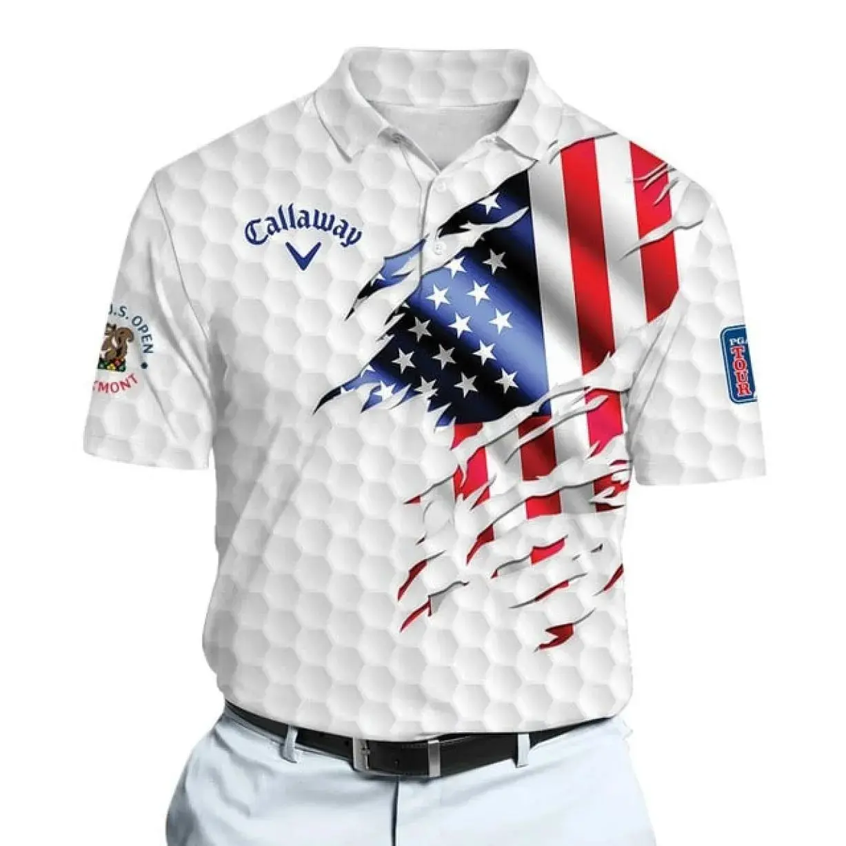 American 250th Golf Polo Shirt Flag Graphic Performance Polo Lightweight Comfortable Golf Outfit Wear