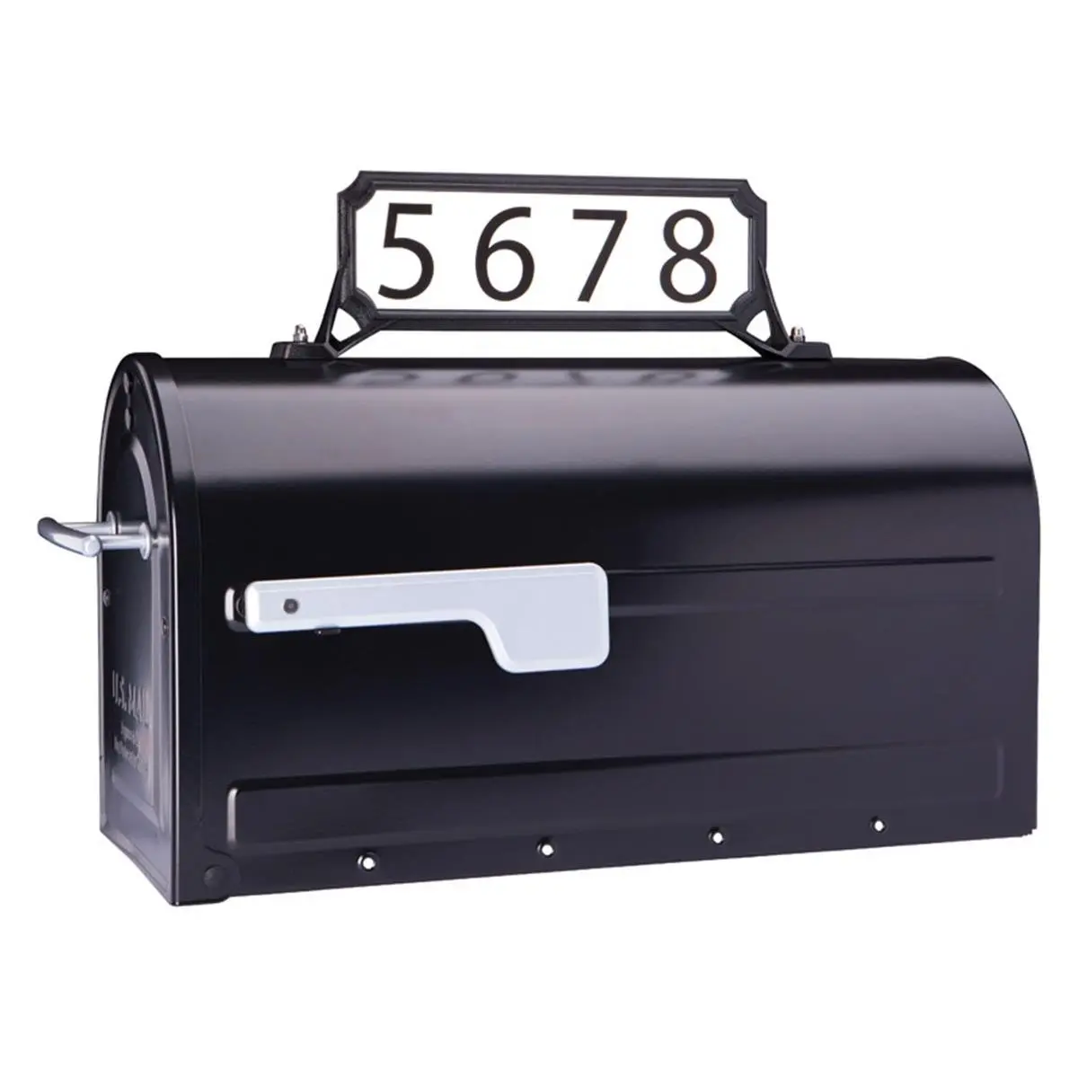 Architectural Mailboxes Rectangular Black Steel Manhattan Outdoor Name Plate & Address Display Kit