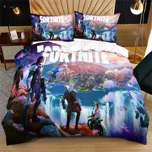 Fortnite Duvet Cover (Including 1 Bed Duvet Cover And 1 Or 2 Pillowcases), a Bedding Set For Gaming Enthusiasts, Suitable For Decorating Rooms And Bedrooms For Teenagers And Adults, Duvet Cover Sets