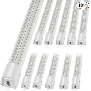 Summervibes VEVOR 10 Pack LED Shop Light, 8 FT, 80W Linkable Shop Light Fixture, 10000 LM Ceiling Lights 59 in Power Cords with ON/OFF Switch 48 in Connector Cables, for Garage Warehouse Home Workkshop and Office